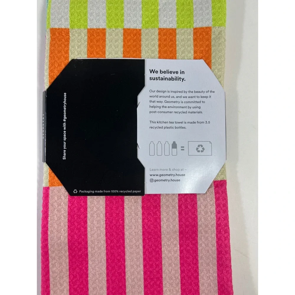 Geometry Kitchen Tea Towel Stripes Bold Multi 18 x 30